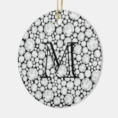 Diamond Pareltjes Monogram Initiaal Black Elegant Keramisch Ornament (Links)