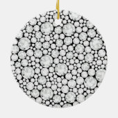 Diamond Pareltjes Monogram Initiaal Black Elegant Keramisch Ornament (Achterkant)