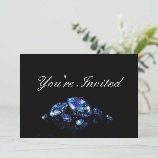 Diamond party-uitnodiging kaart (Staand voorkant)