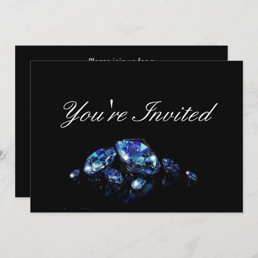 Diamond party-uitnodiging kaart (Voorkant / Achterkant)