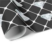 Diamond Patroon Bling Bling Designer Uitziend Cade Cadeaupapier (Rol Hoek)
