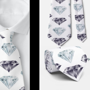 Diamond Patroon Bling Bling Luxe Elegant Stropdas