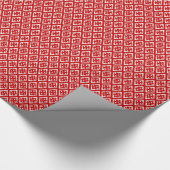Diamond patroon - diep rood en wit cadeaupapier (Hoek)