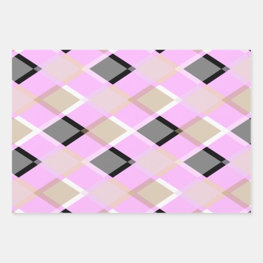 Diamond patroon inpakpapier lila (Voorkant 2)