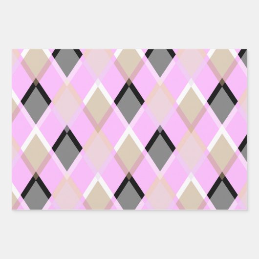 Diamond patroon inpakpapier lila (Voorkant)