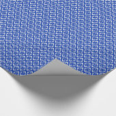 Diamond-patroon - kobalt blauw en wit cadeaupapier (Hoek)