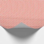 Diamond patroon - koraalroze en wit cadeaupapier (Hoek)