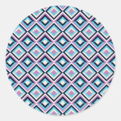 Diamond-patroon Ronde Sticker (Voorkant)