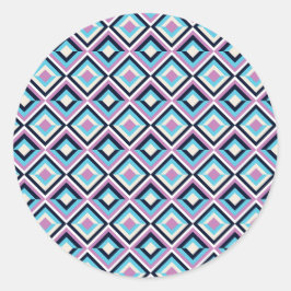 Diamond-patroon Ronde Sticker