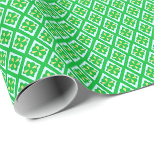 Diamond-patroon - smaragdgroen en aqua cadeaupapier