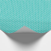 Diamond patroon - turquoise en wit cadeaupapier (Hoek)