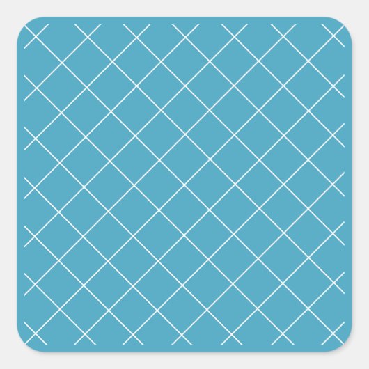 Diamond Pattern Aqua Vierkante Sticker (Voorkant)