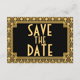Diamond Pattern Art Deco Bruiloft Sla de datum op Save The Date
