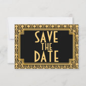 Diamond Pattern Art Deco Bruiloft Sla de datum op Save The Date (Voorkant)