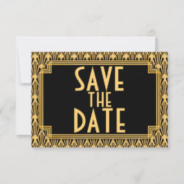 Diamond Pattern Art Deco Bruiloft Sla de datum op Save The Date