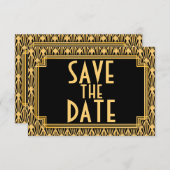 Diamond Pattern Art Deco Bruiloft Sla de datum op Save The Date (Voorkant / Achterkant)