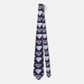 Diamond Pattern Bling Navy Blue Luxury Elegant Nec Stropdas (Voorkant)