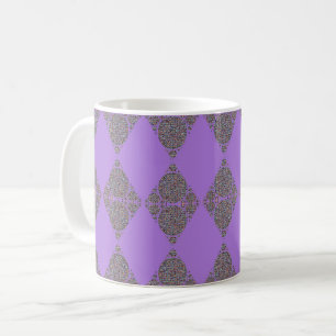Diamond Pattern Bright Paars Geometric Koffiemok