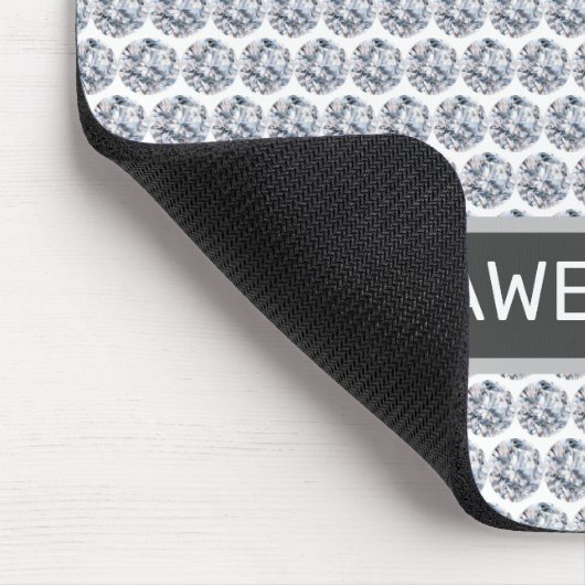 Diamond Pattern/Fractal Mosaic in Silver & White Muismat (Hoek)