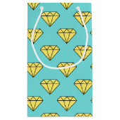 Diamond Pattern - Geel & Turquoise Klein Cadeauzakje (Achterkant)