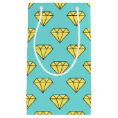 Diamond Pattern - Geel & Turquoise Klein Cadeauzakje (Voorkant)