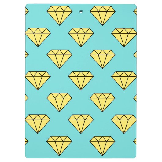 Diamond Pattern - Geel & Turquoise Klembord (Achterkant)