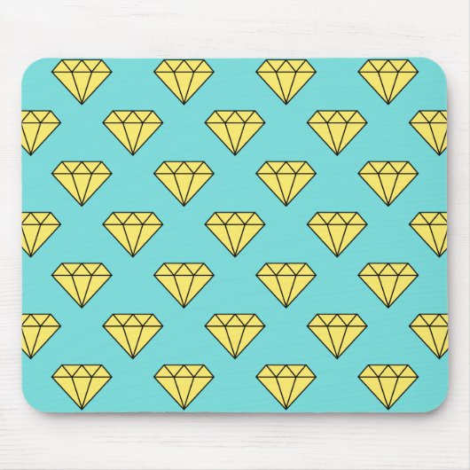 Diamond Pattern - Geel & Turquoise Muismat (Voorkant)