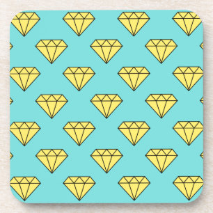 Diamond Pattern - Geel & Turquoise Onderzetter