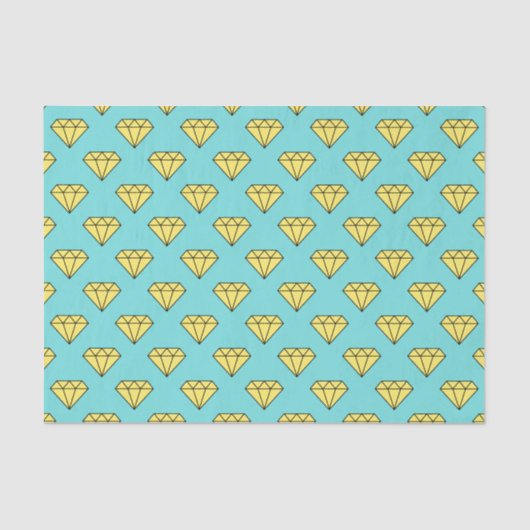 Diamond Pattern - Geel & Turquoise Tissuepapier (Voorkant)