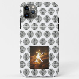 Diamond Pattern iPhone case Gemstone Initiaal