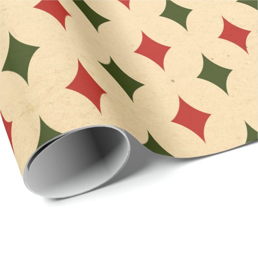 Diamond Pattern Kerstmis Cadeaupapier (Rol Hoek)