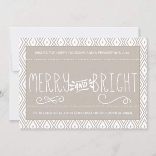 Diamond Pattern Merry en Bright Corporate Kaart (Voorkant)