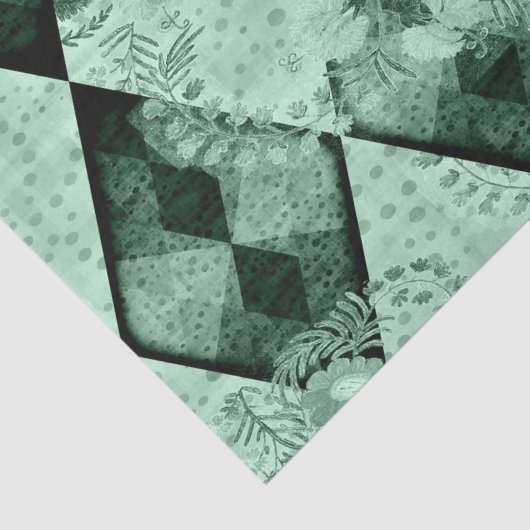 Diamond Pattern met Florals Decoupage Tissuepapier (Detail)