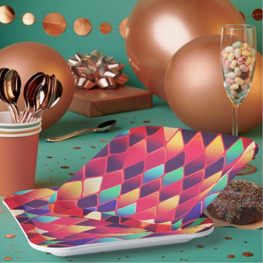 Diamond Pattern Papieren Bordje (Multi)