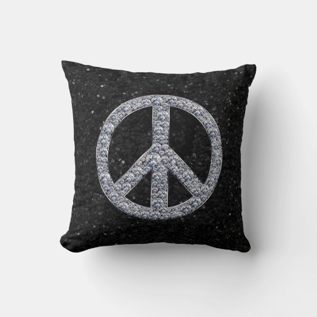 Diamond Peace Sign Pillow Kussen (Voorkant)