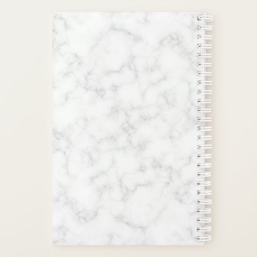 Diamond Peacock Feathers Marble Planner (Achterkant)