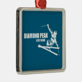 Diamond Peak Lake Tahoe Skier Metalen Ornament (Rechts)