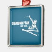 Diamond Peak Lake Tahoe Skier Metalen Ornament (Links)