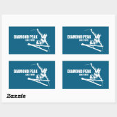Diamond Peak Lake Tahoe Skier Rechthoekige Sticker (Vel)
