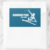Diamond Peak Lake Tahoe Skier Rechthoekige Sticker (Tas)