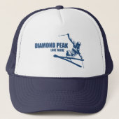 Diamond Peak Lake Tahoe Skier Trucker Pet (Voorkant)