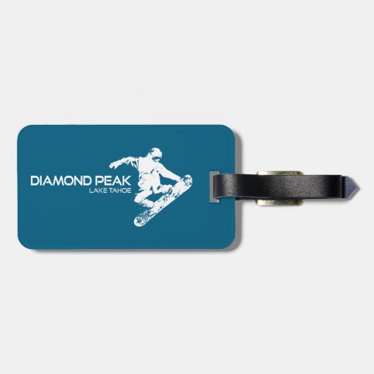Diamond Peak Lake Tahoe Snowboarder Bagagelabel (Achterkant horizontaal)