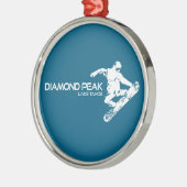 Diamond Peak Lake Tahoe Snowboarder Metalen Ornament (Links)