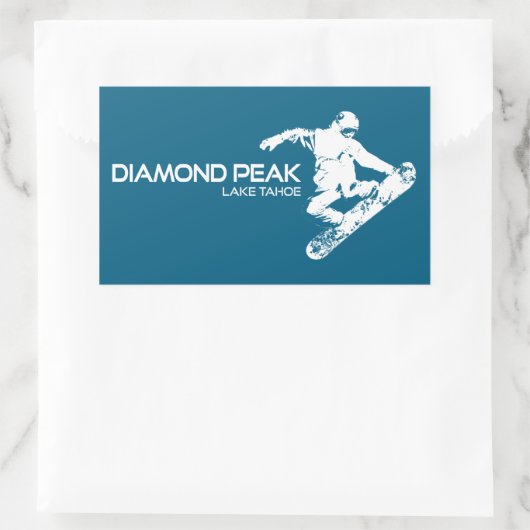 Diamond Peak Lake Tahoe Snowboarder Rechthoekige Sticker (Tas)