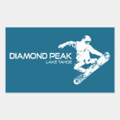 Diamond Peak Lake Tahoe Snowboarder Rechthoekige Sticker (Voorkant)