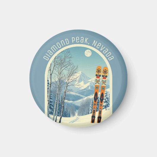 Diamond Peak Nevada Lake Tahoe ski souvenir Magneet (Voorkant)