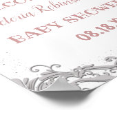 Diamond Pearl Blush Pink Girly Elegant Baby shower Poster (Hoek)