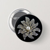 Diamond & Pearl Brooch Ronde Button 5,7 Cm (Voorkant /achterkant)