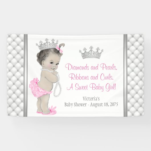 Diamond Pearl Princess-Baby shower Spandoek (Horizontaal)