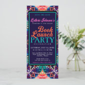 Diamond Pearls Aqua Blue Boho Vibe Boek Lancering Kaart (Staand voorkant)